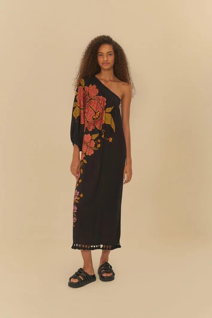 Vestido Um Ombro Só Estampado Madalena