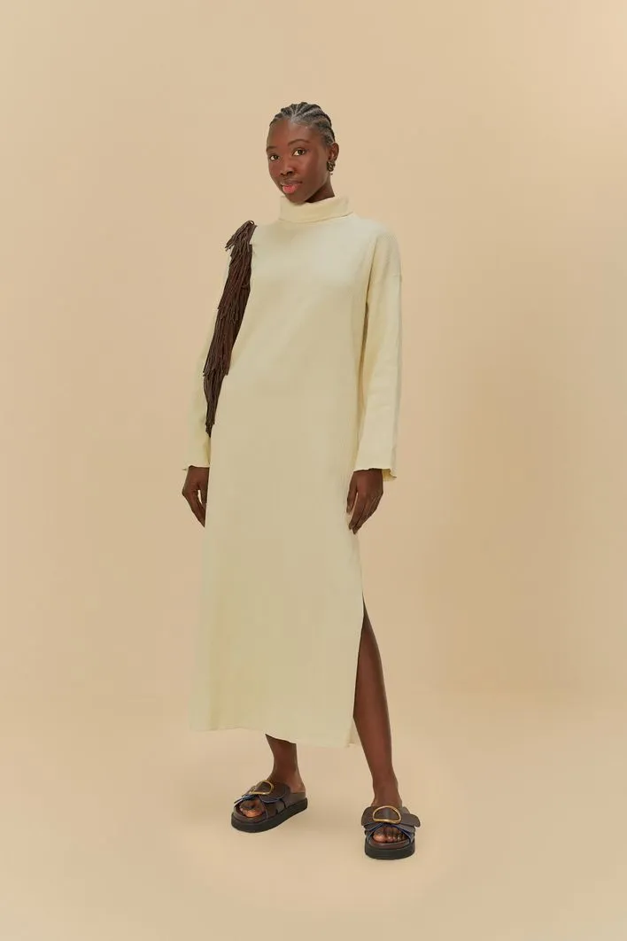Vestido Gola Alta Textura