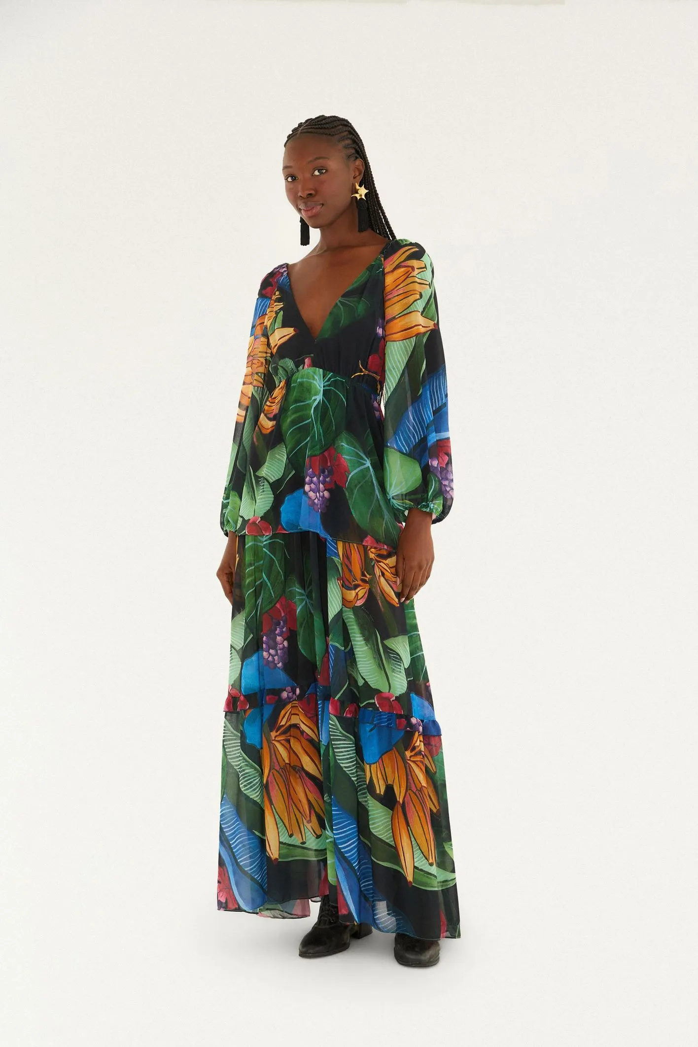 Vestido Longo Banana Uva