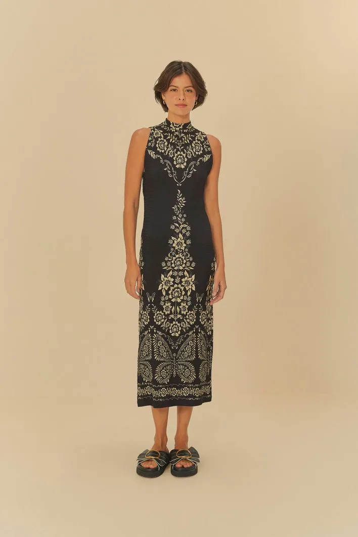 Vestido Midi Estampado Borbolina