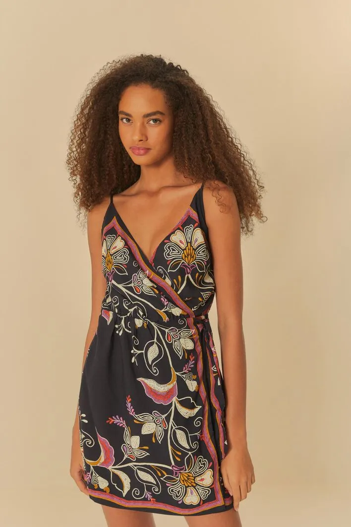 Vestido Curto Estampado Lenço Lia