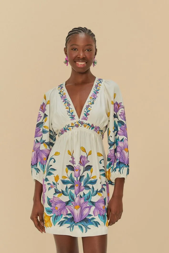 Vestido Curto Estampado Floral Sicilia