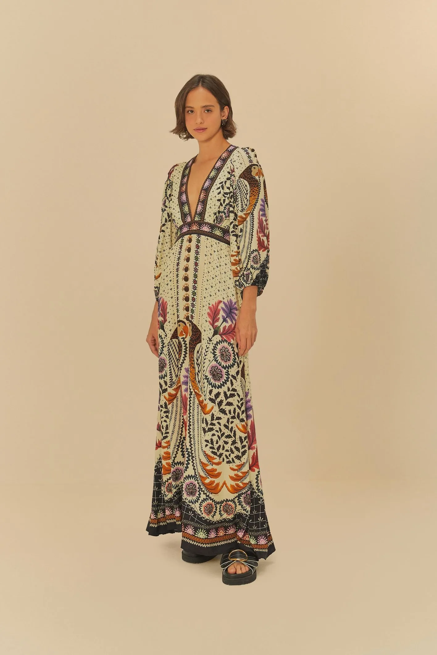 Vestido Longo Estampado Tapete
