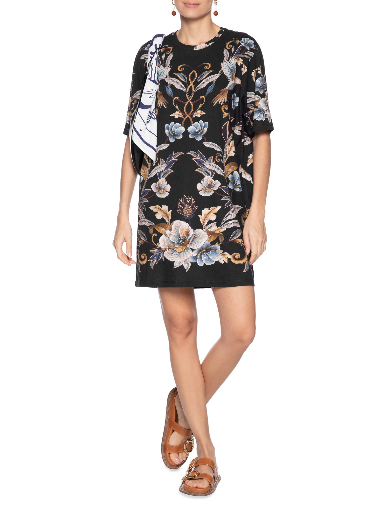 VESTIDO TSHIRT BASICO JARDIM REAL