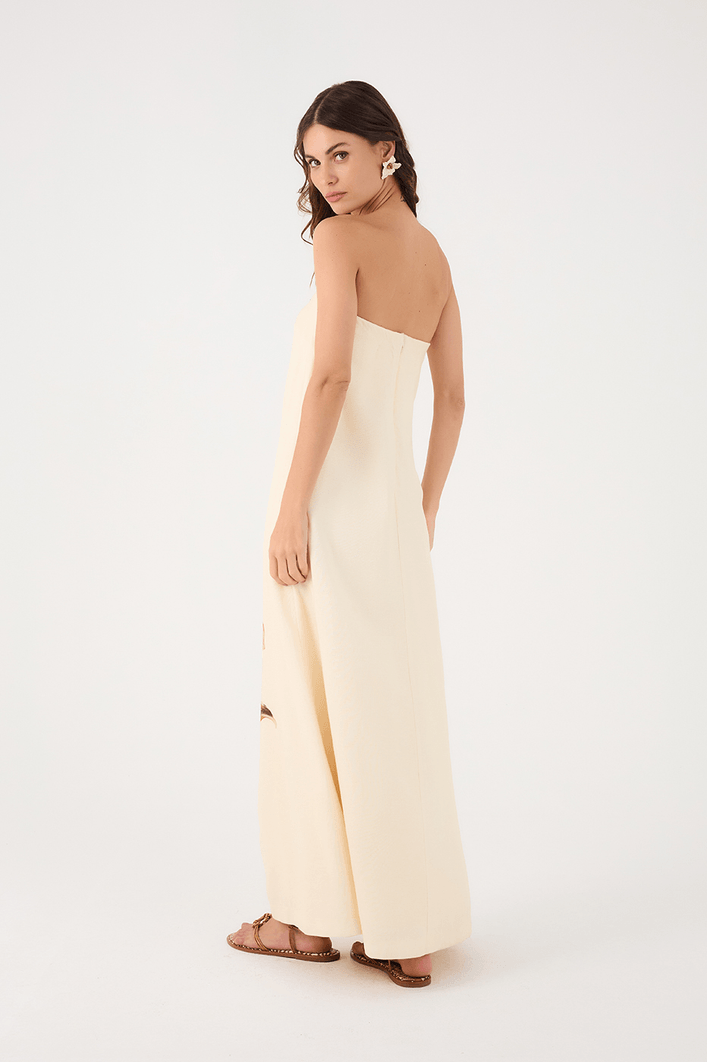 VESTIDO LONGO LINHO ESTAMPA POLEN