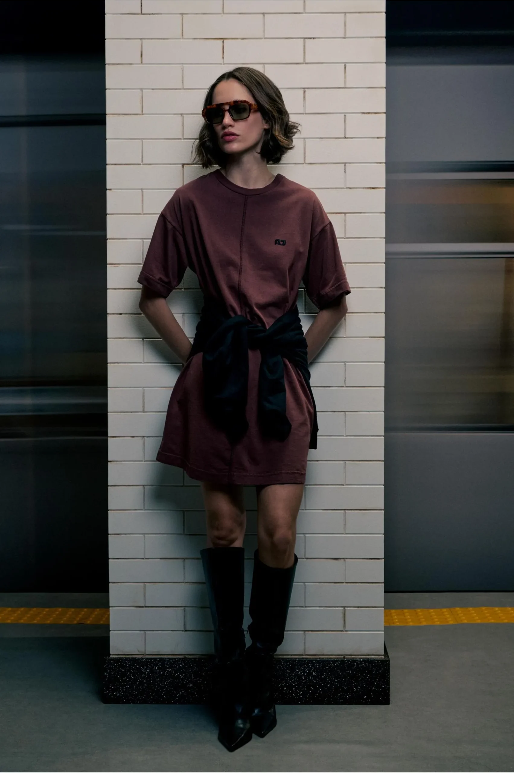 Vestido T-shirt com Costura
