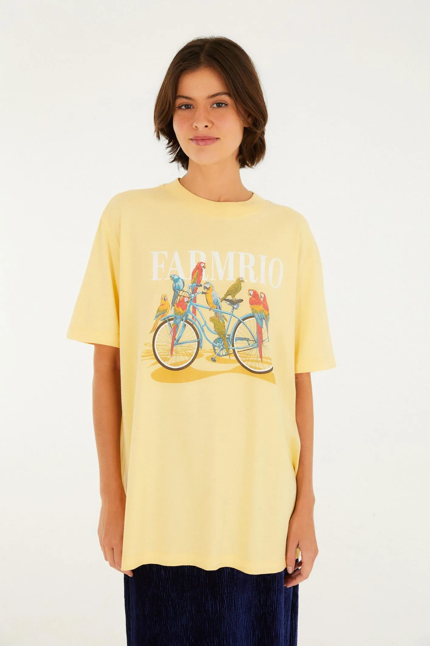 T-Shirt Media Bicicleta Aves