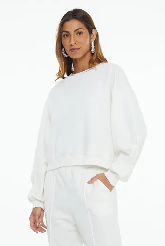 Blusa Animale Jeans Moletom Decote Assinado AJ