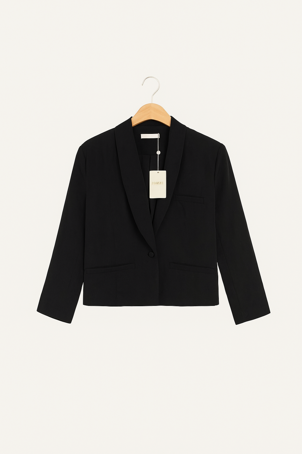 Blazer Com Gola e Bolsos Embutidos