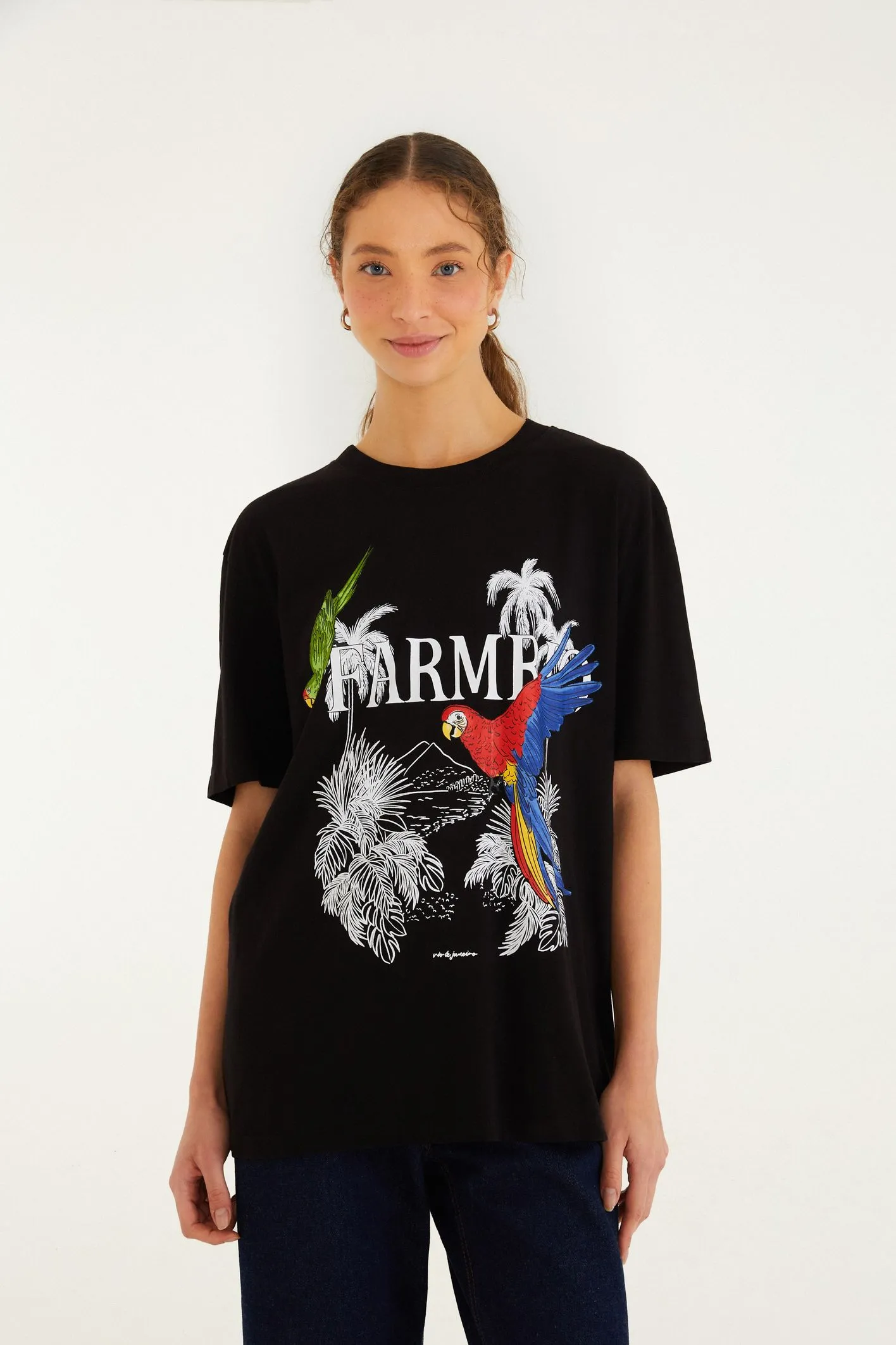 T-Shirt Media Paisagem Ipanema Preta
