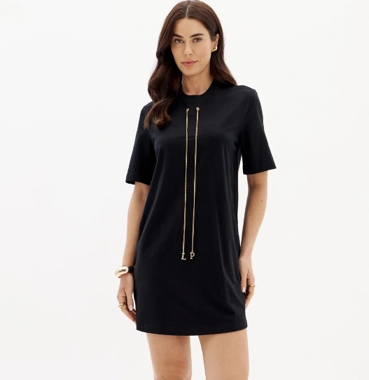 VESTIDO T-DRESS COM METAL