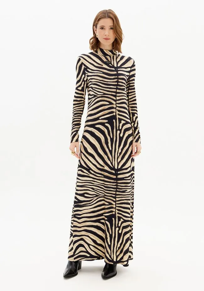 Vestido Manga Longa Gola Alta Sleep Dress