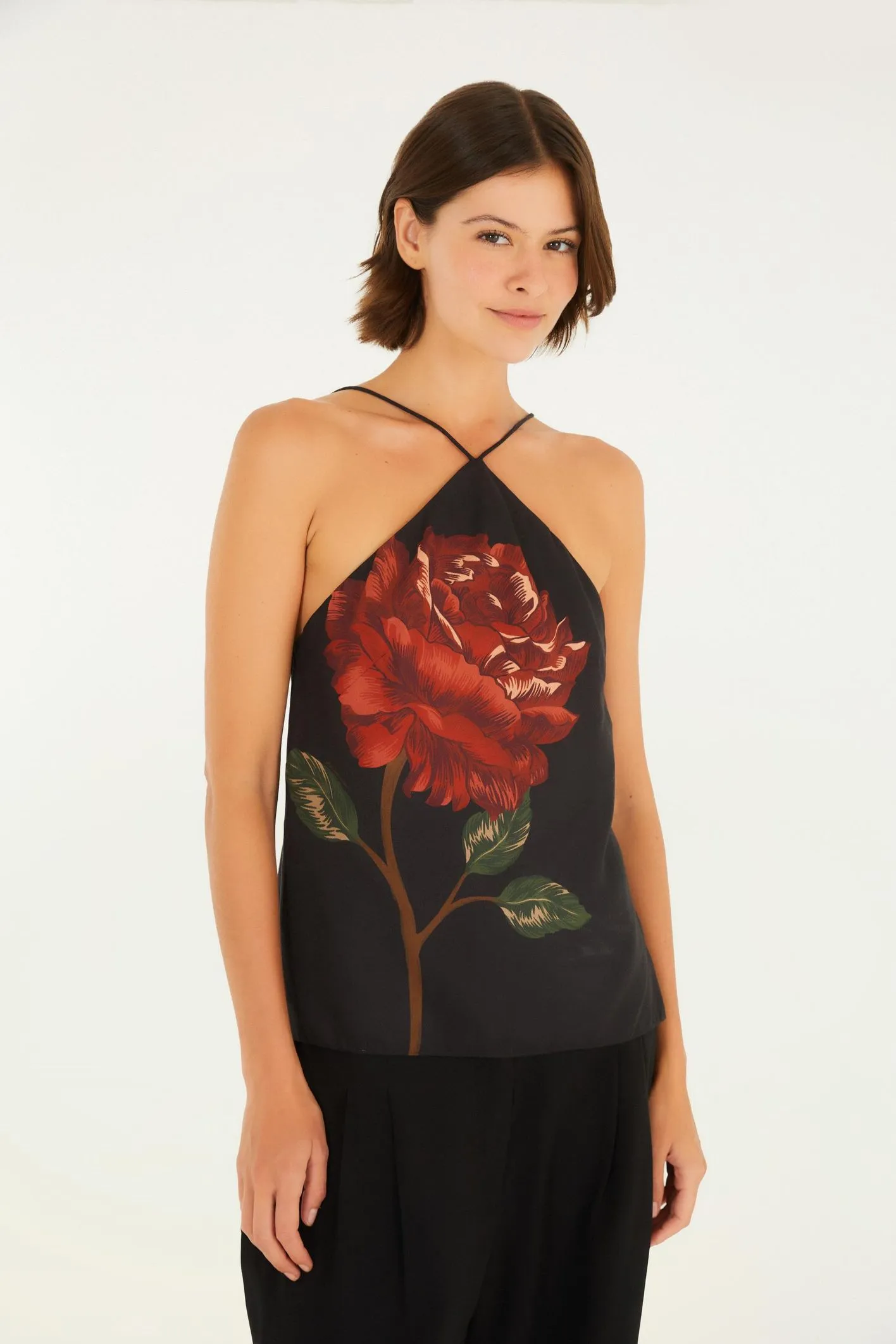 Regata Renda Estampada Flor Rosália