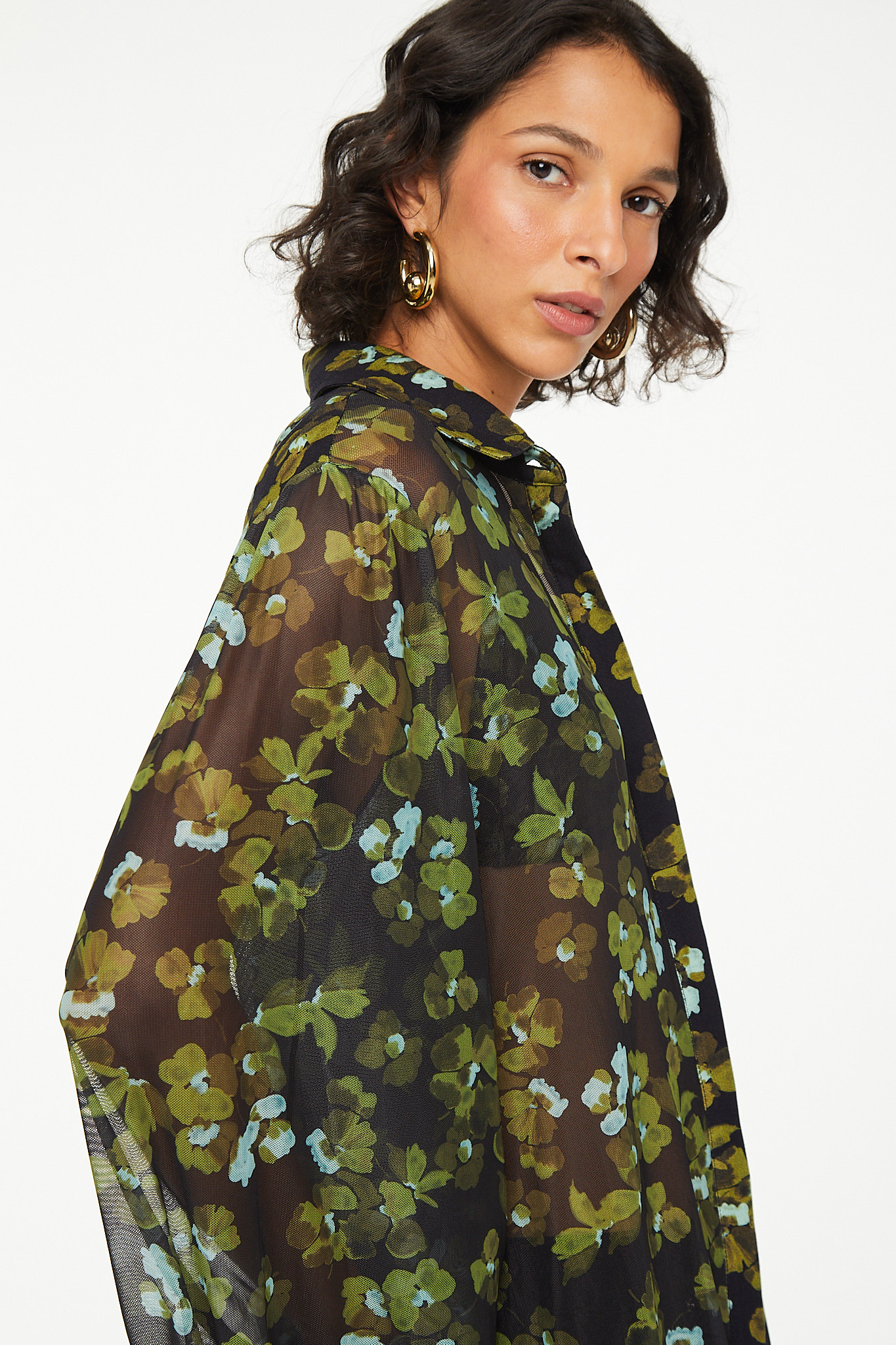 Camisa Floral Preto e Mena AJ