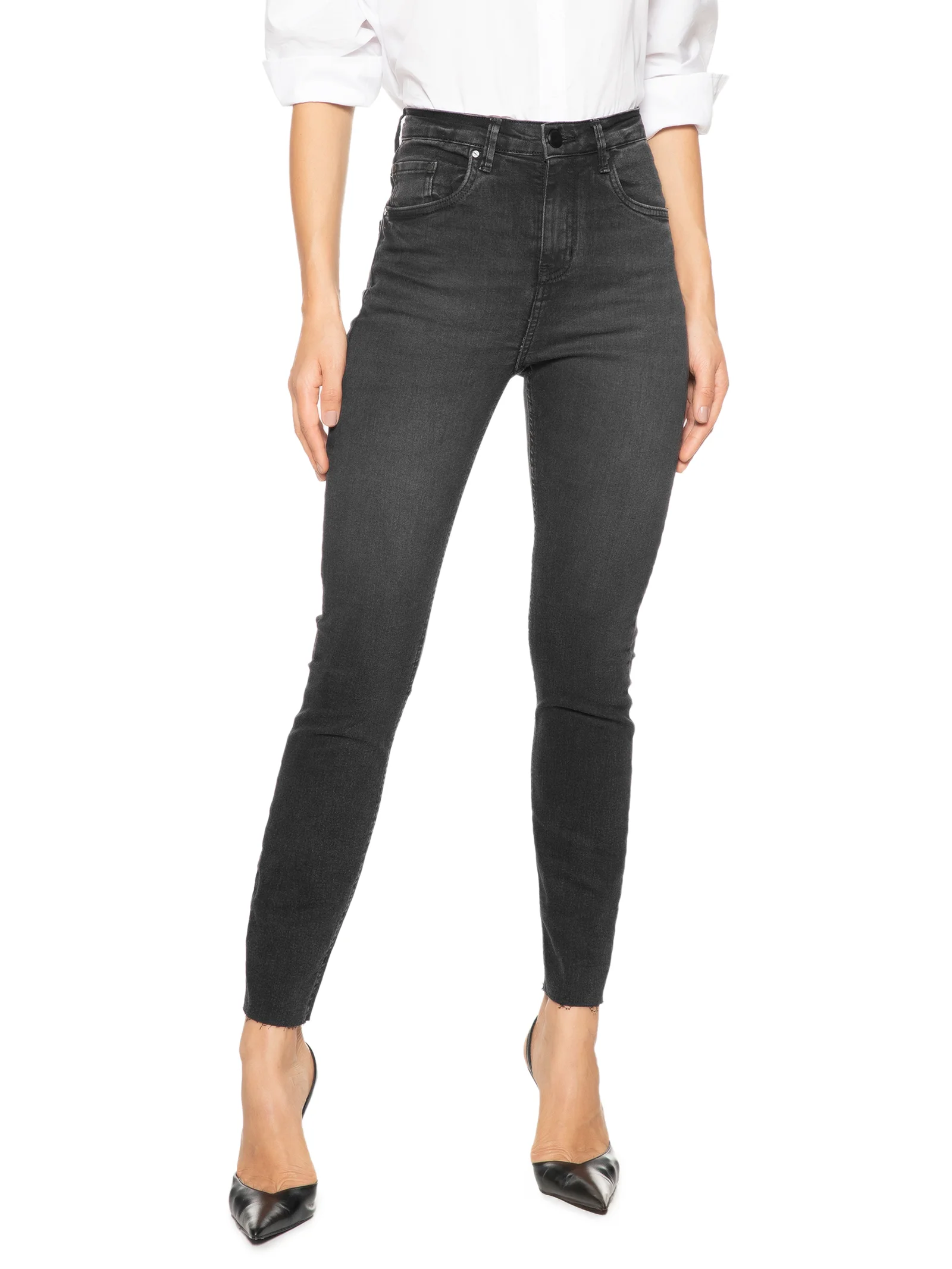 Calça Jeans Skinny Basic High Black