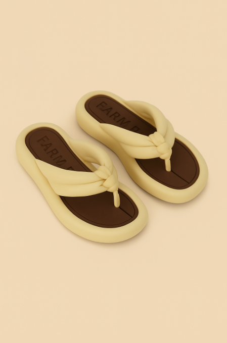 Chinelo Katita Bicolor Branco e Marrom