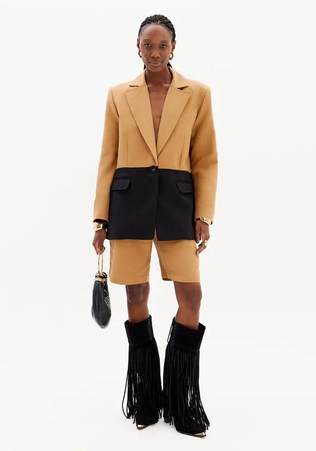 Blazer Oversized Alongado Bicolor