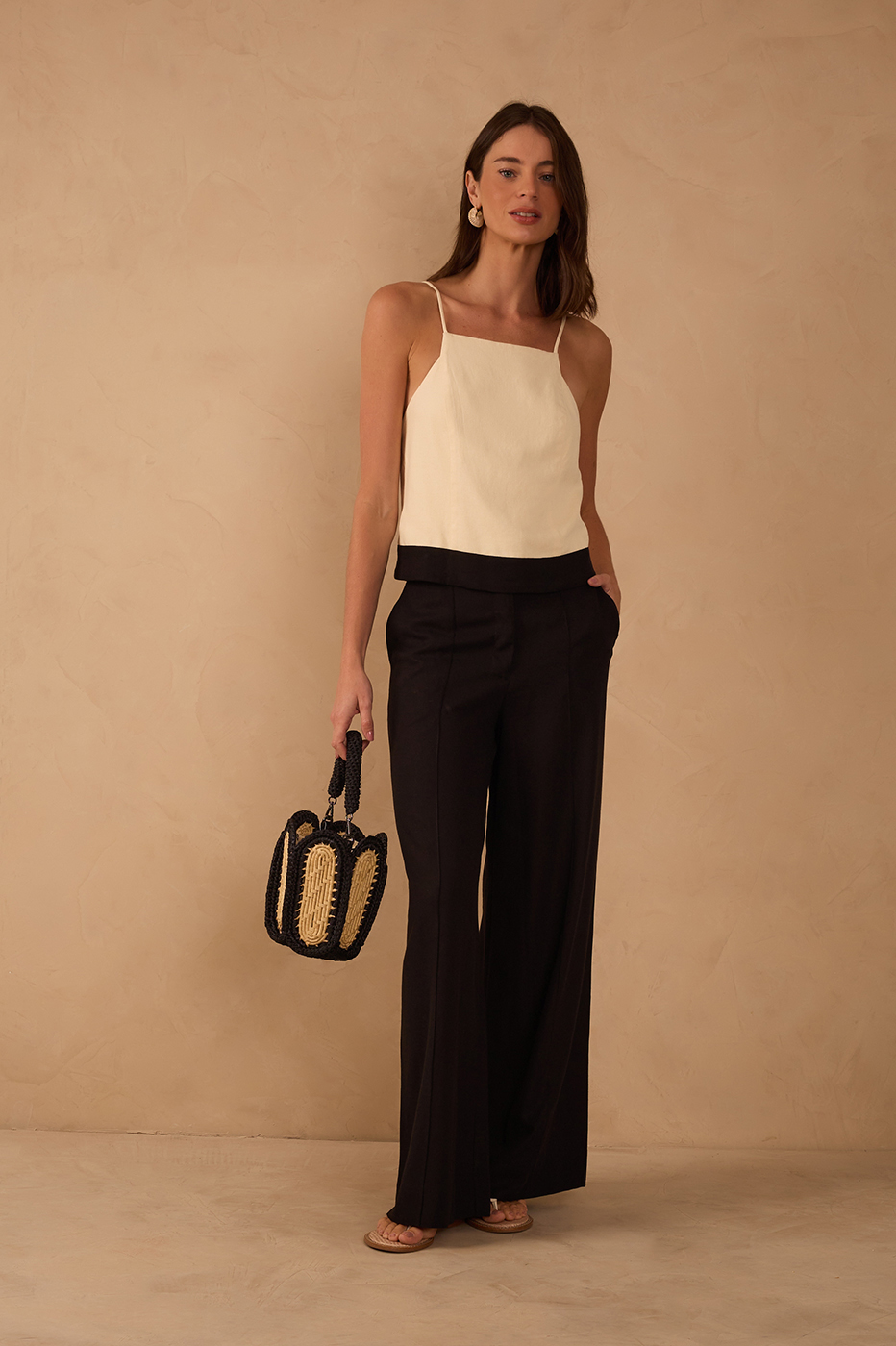 CALÇA LINHO NERVURAS