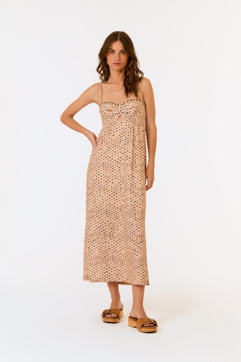 Vestido Alça Estampa Ink