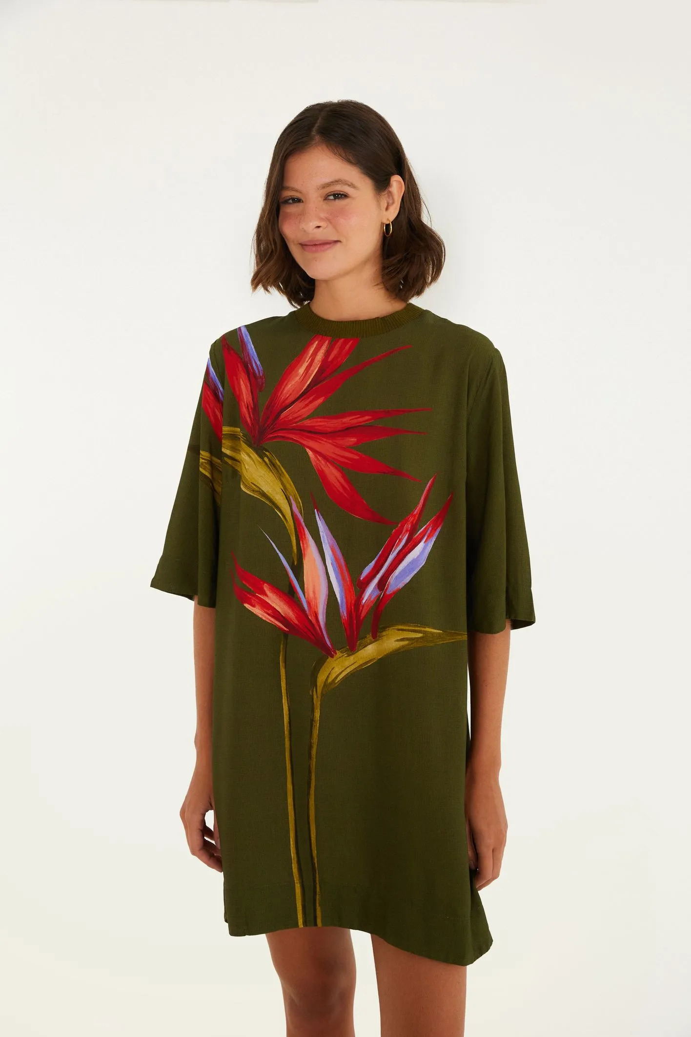 Vestido T-Shirt Estampado Maxi Estrelícia