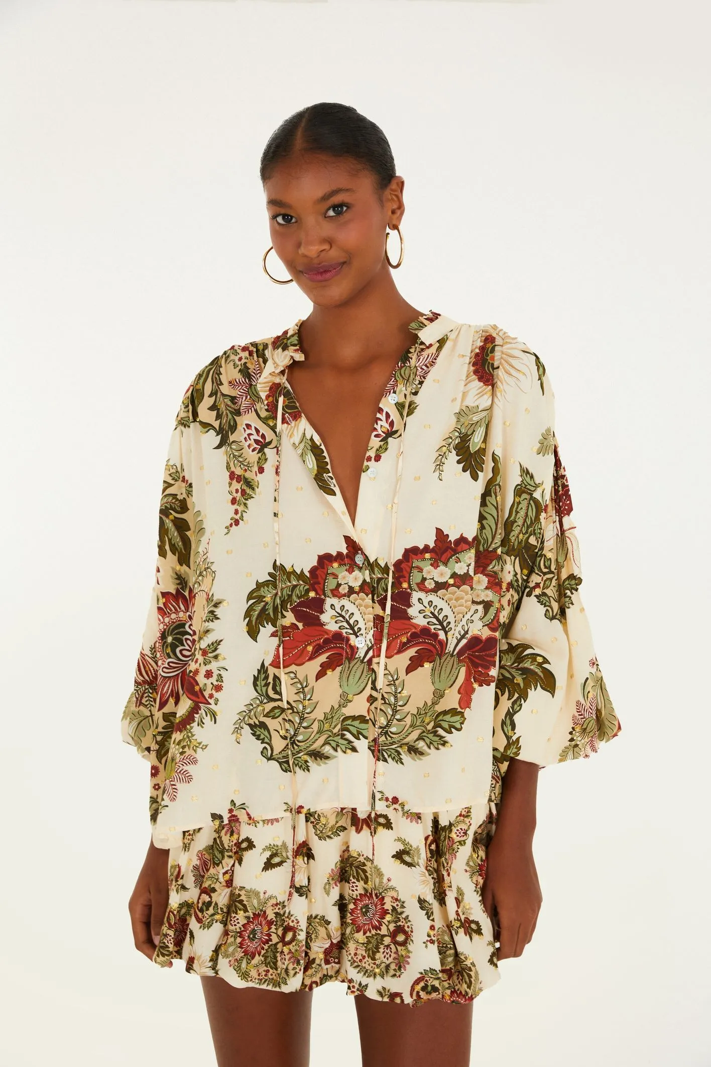 Bata Estampada Floral Raiana