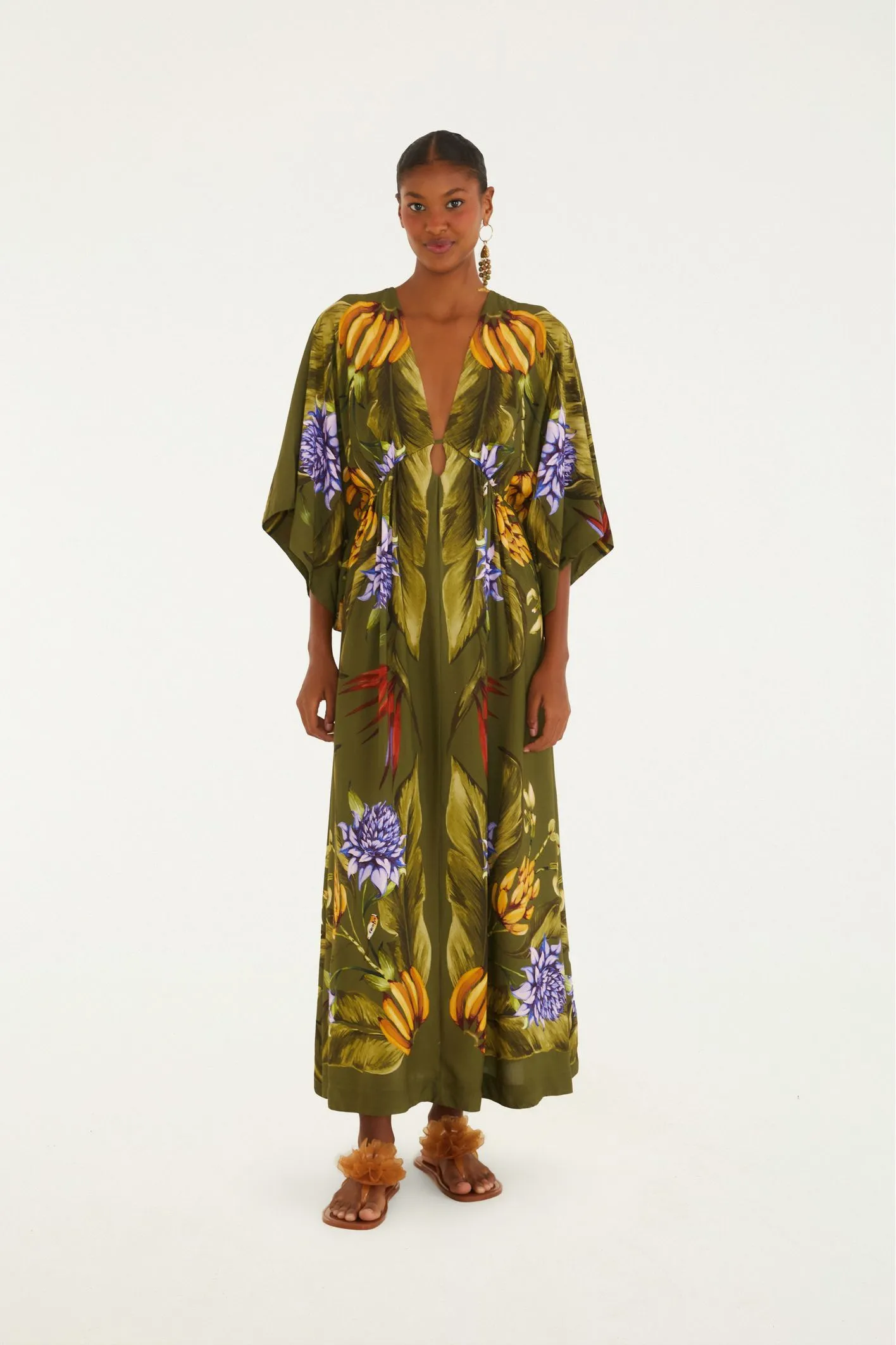 Vestido Estampado Lenço Tropical