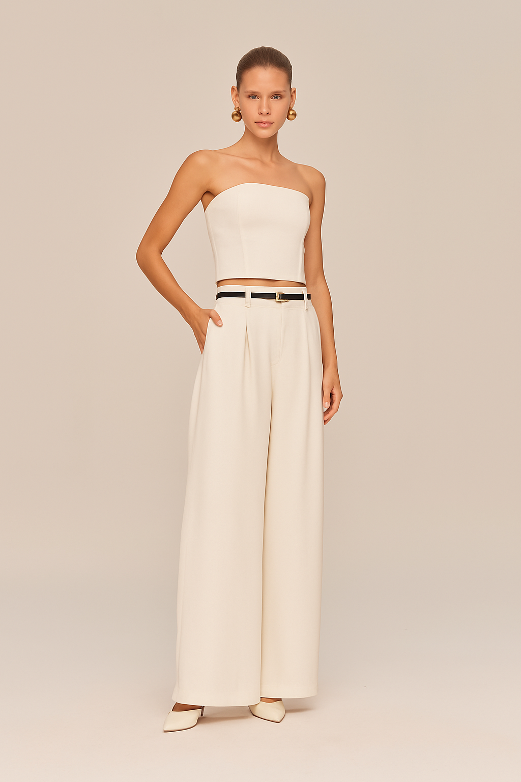 Calça Wide com Cinto