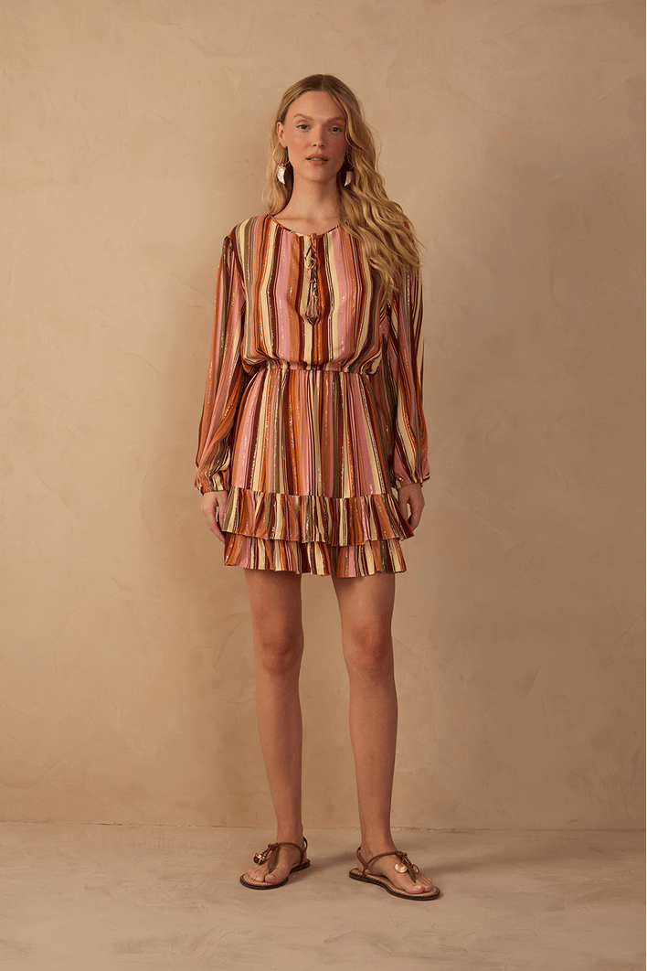 Vestido Lurex Estampa Bosque