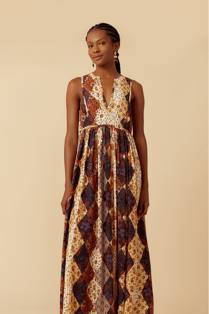 Vestido Longo Estampa Memórias