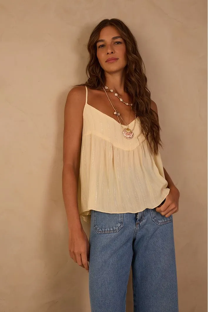 Blusa Lurex Pala Decote