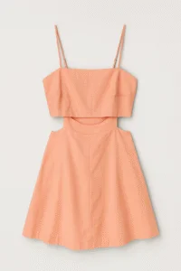 VESTIDO CURTO LINHO RECORTE LATERAL