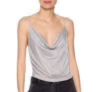 REGATA DE MALHA METALIZADA DECOTE DEGAGE