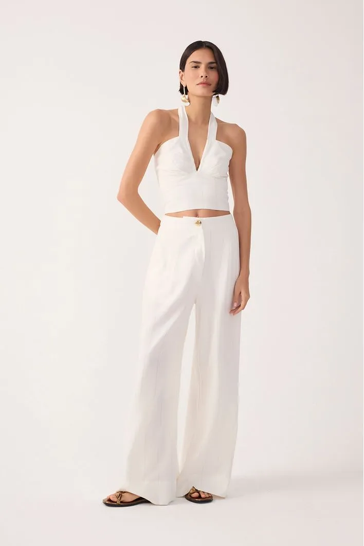 CALÇA LINHO RISCA LUREX