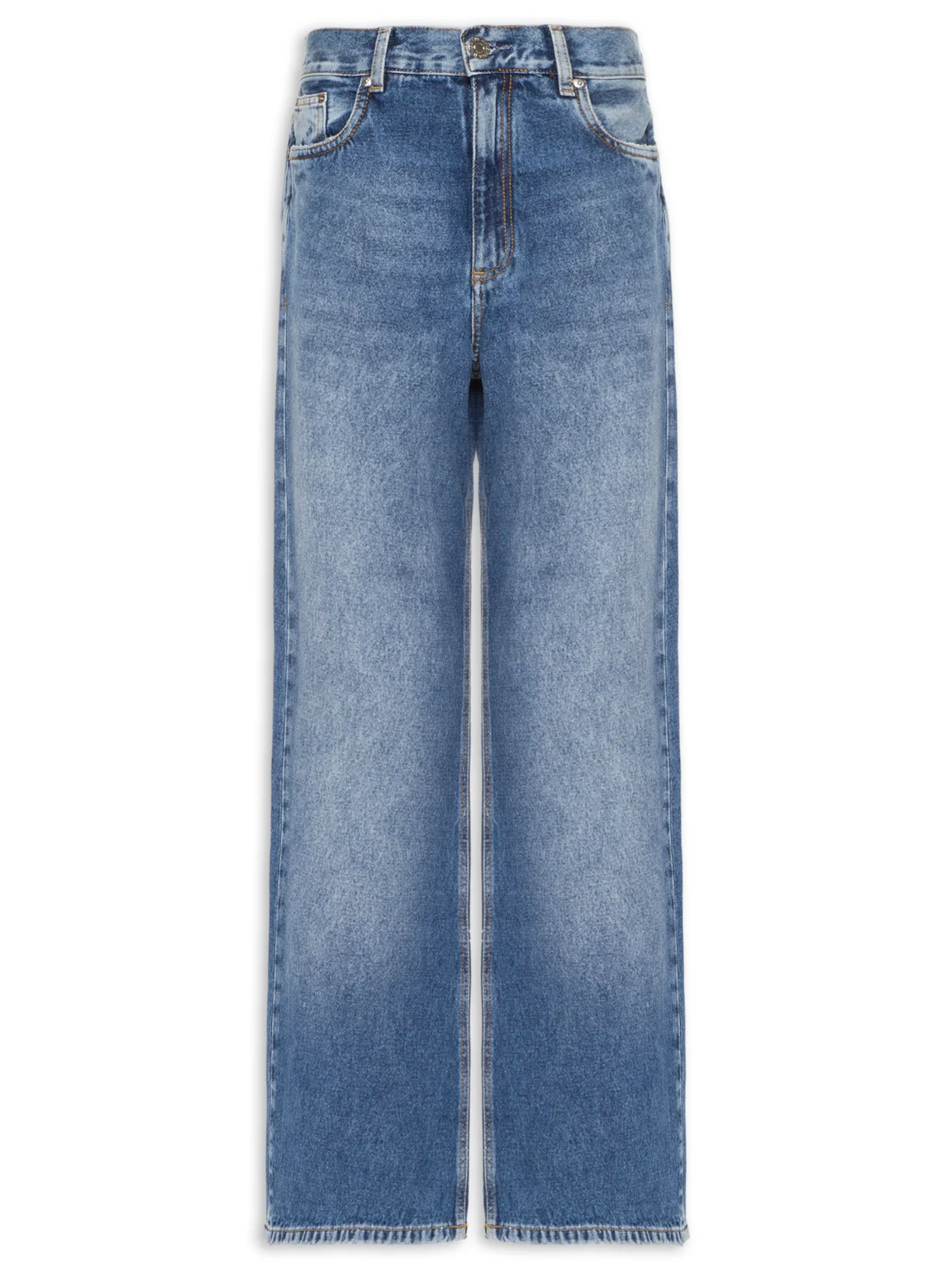 CALÇA JEANS WIDE LEG STONED